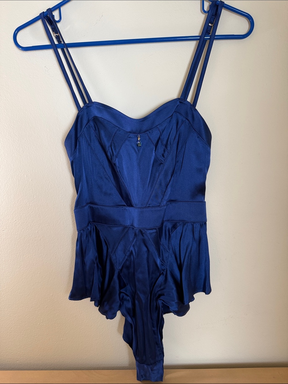 Honey Birdette Ophelia French Navy Silk Teddy sz. XS